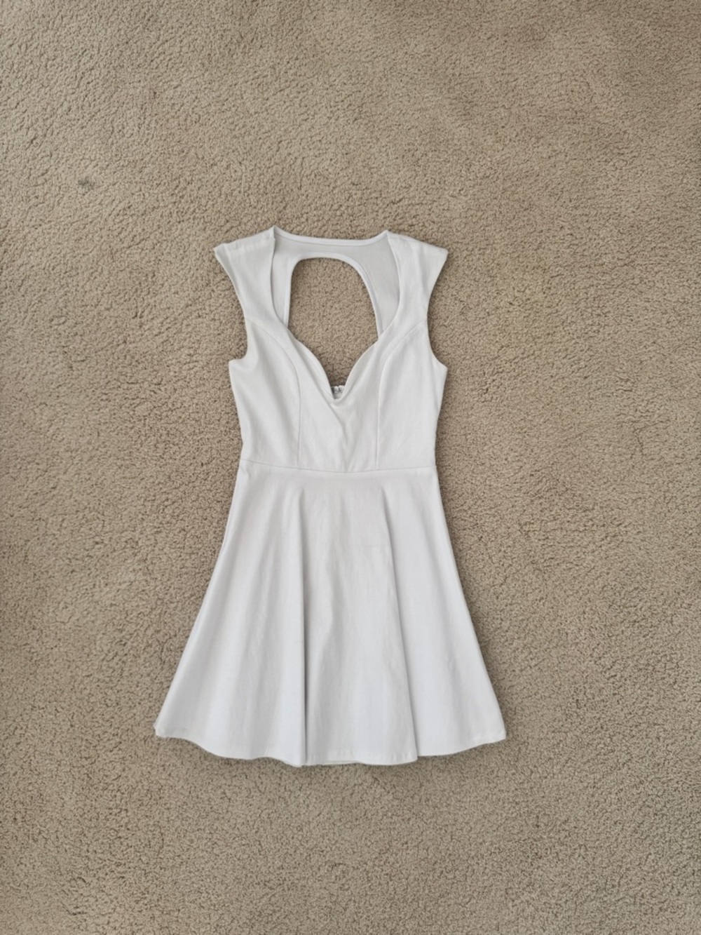 Tobi White Backless Fit-and-Flare Dress
